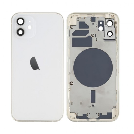 Tampa Traseira Apple Iphone 12 Branco Com Frame Tampa Traseira Apple Iphone 12 Branco Com Frame