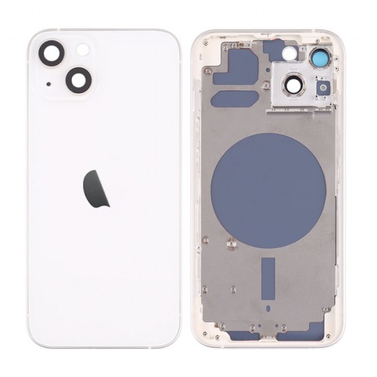 Tampa Traseira Apple Iphone 13 Branco Com Frame Tampa Traseira Apple Iphone 13 Branco Com Frame