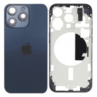 Tampa Traseira Apple Iphone 15 Pro Azul Titânio Com Frame