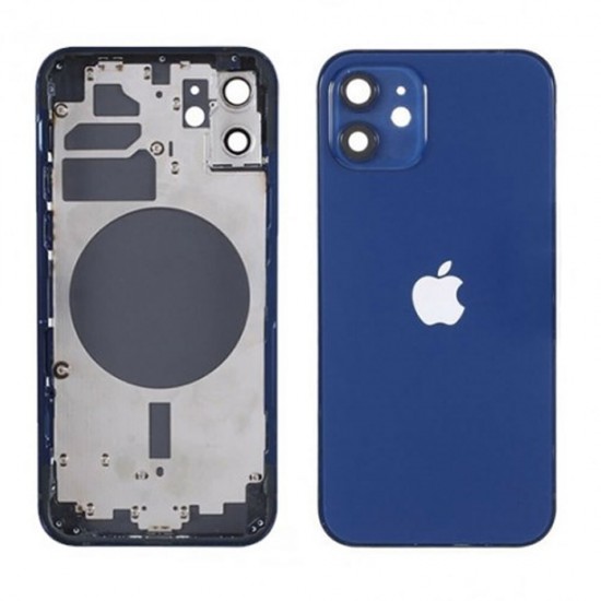 Tampa Traseira Apple Iphone 12 Azul Com Frame Tampa Traseira Apple Iphone 12 Azul Com Frame