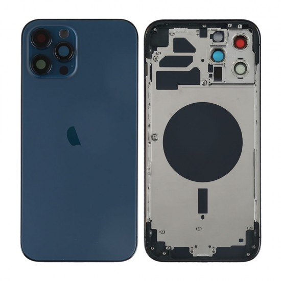 Apple Iphone 12 Pro Max Blue Back Cover With Frame Apple Iphone 12 Pro Max Blue Back Cover With Frame