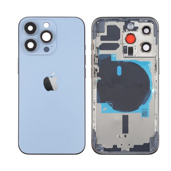 Tampa Traseira Apple Iphone 13 Pro Azul Com Frame Tampa Traseira Apple Iphone 13 Pro Azul Com Frame
