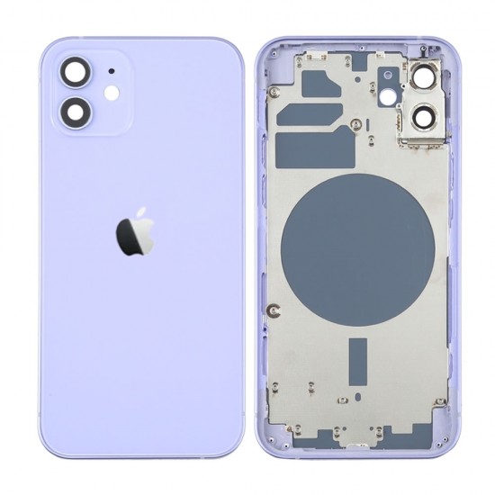 Tampa Traseira Apple Iphone 12 Roxo Com Frame Tampa Traseira Apple Iphone 12 Roxo Com Frame