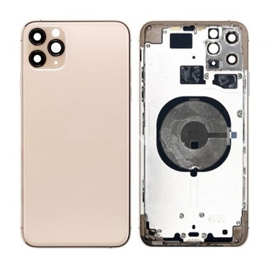Tampa Traseira Apple Iphone 11 Pro Max Dourado Com Frame Tampa Traseira Apple Iphone 11 Pro Max Dourado Com Frame