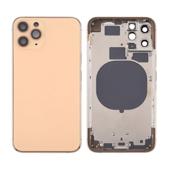 Apple Iphone 11 Pro Gold Back Cover With Frame