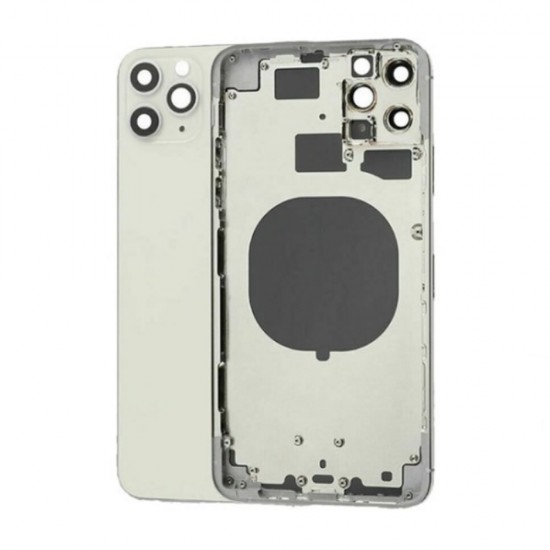 Tampa Traseira Apple Iphone 11 Pro Max Prata Com Frame Tampa Traseira Apple Iphone 11 Pro Max Prata Com Frame