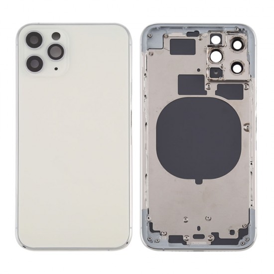 Tampa Traseira Apple Iphone 11 Pro Prata Com Frame Tampa Traseira Apple Iphone 11 Pro Prata Com Frame