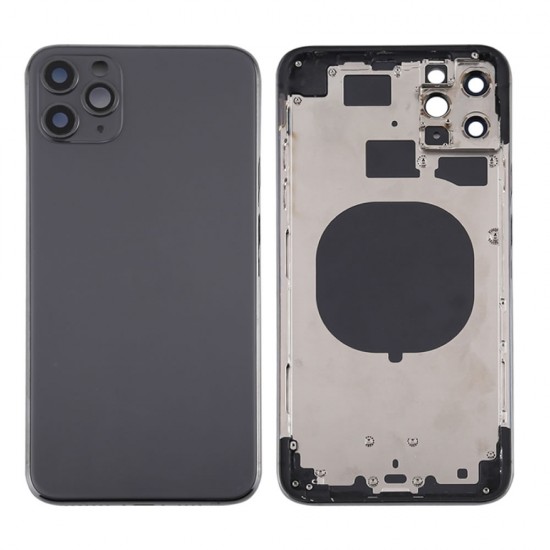 Apple Iphone 11 Pro Max Grey Back Cover With Frame