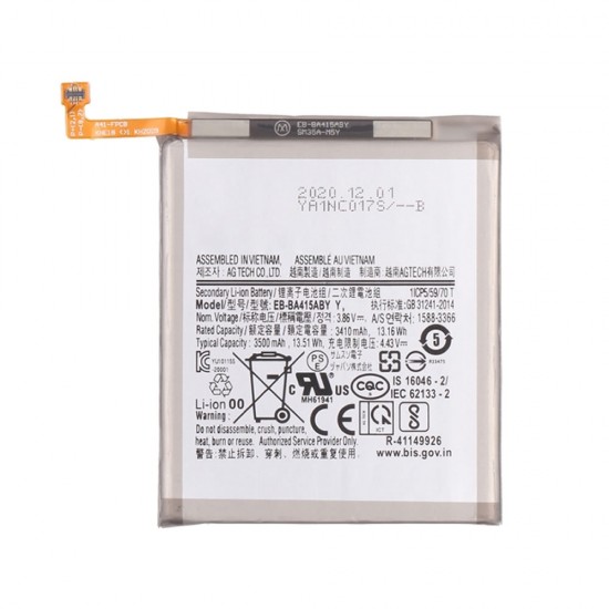 Samsung Galaxy A41/A415/EB-BA415ABY 3500mAh 3.86V 13.51Wh Battery Samsung Galaxy A41/A415/EB-BA415ABY 3500mAh 3.86V 13.51Wh Battery