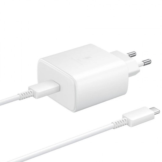 Carregador Samsung Super Fast Charging Ep-Ta845 Branco 220v 45w Usb Type-C Para Type-C