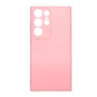 Capa Silicone Gel Samsung Galaxy S23 Ultra Rosa Clara Com Protetor De Câmera 3d
