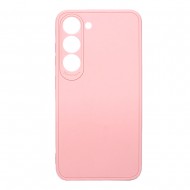 Capa Silicone Gel Samsung Galaxy S23 Rosa Clara Com Protetor De Câmera 3d