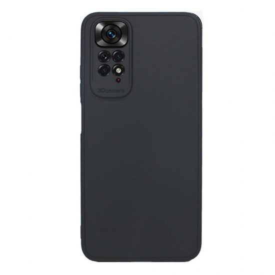 Capa Silicone Gel Xiaomi Redmi Note 11/11s Preto Com Protetor De Câmera 3d