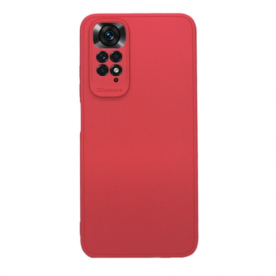 Xiaomi Redmi Note 11/11s Red With 3D Camera Protector Silicone Gel Case