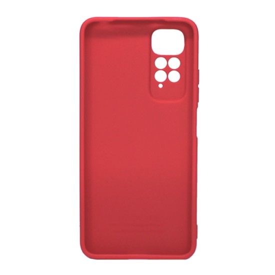 Xiaomi Redmi Note 11/11s Red With 3D Camera Protector Silicone Gel Case
