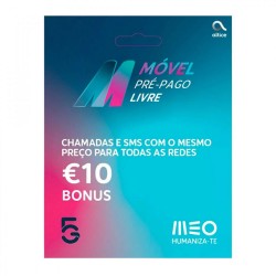 Cartão Sim Meo Móvel Pré-Pago Livre 10€ Bonus