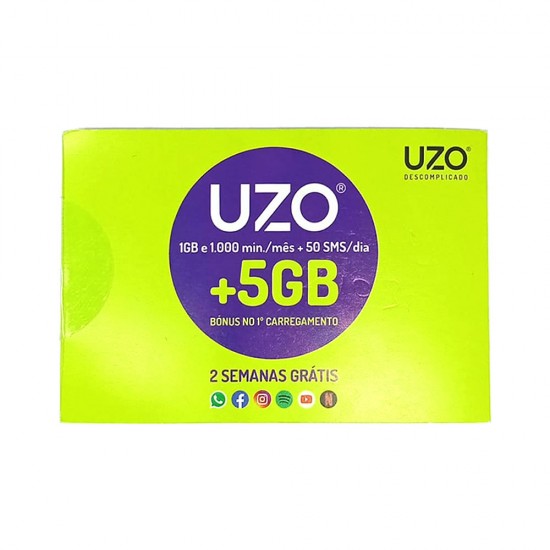 Cartão Sim Uzo 1gb 1000min + 50 Sms/Dia