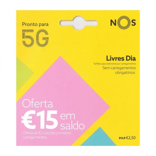 Card Nos Com O Tarifario Livres Dia Inclui Oferta De 2.50€ Saldo