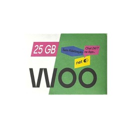 Cartão Sim Woo 25gb 500min/Sms 15€/Mes