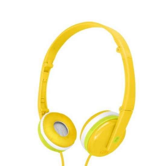 Auscultador Gjby Audio Extra Bass Cj-04 Amarelo 3.5mm Com Fio 1.2m