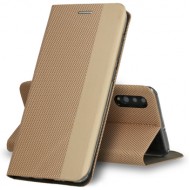 Vennus Samsung Galaxy A02S 6.5" Gold Flip Cover Case