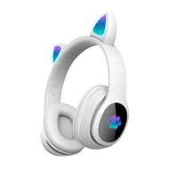 Headphones Oem L400 White Cat Ear Wireless/TF Card