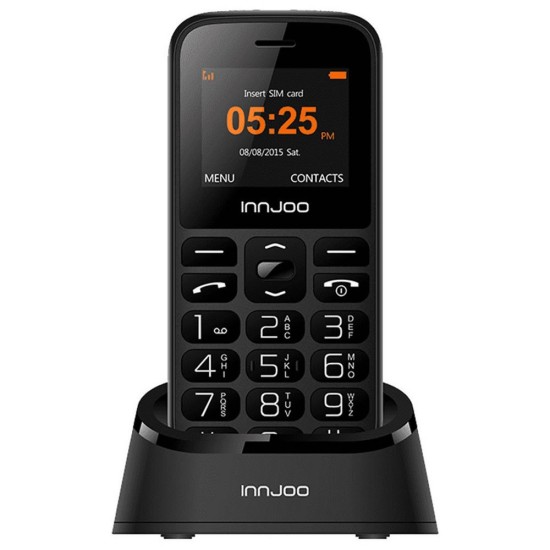 Innjoo Senior Phone Black 32mb/32mb 1.77" Dual Sim With Base