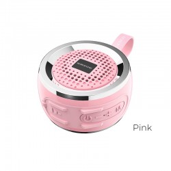 Mini Altavoz Bluetooth Borofone BR2 Rosa Con Soporte De Disco USB