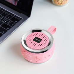 Mini Altavoz Bluetooth Borofone BR2 Rosa Con Soporte De Disco USB