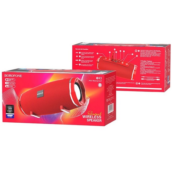 Borofone BR3 Red Wireless TWS 1200mAh Rich Sound Sports Bluetooth Mini Speaker