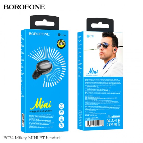 Earbuds Borofone Bc34 Mini Preto