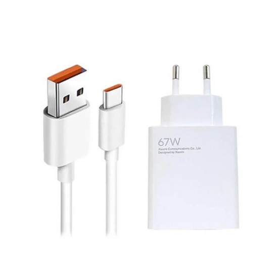 Carregador 240v Xiaomi Mdy-12-Es Branco 67w Usb Para Tipo-C Compatível