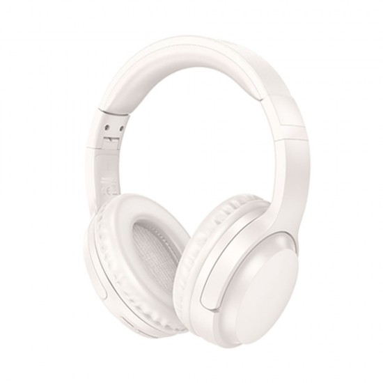 Borofone BO25 White 40mm Wireless Bluetooth And Aux Headphones