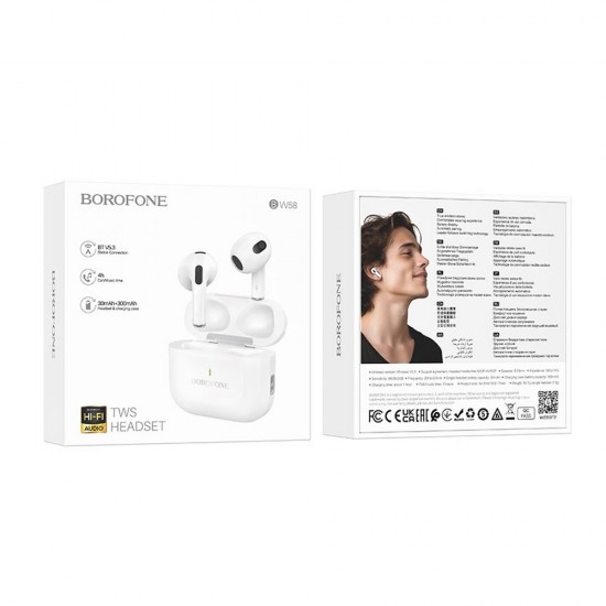 Borofone BW58 White Earbuds Bluetooth TWS