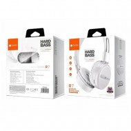 Deepbass R7 White Wireless/Hard Bass/TF Card/AUX Mode Headphones