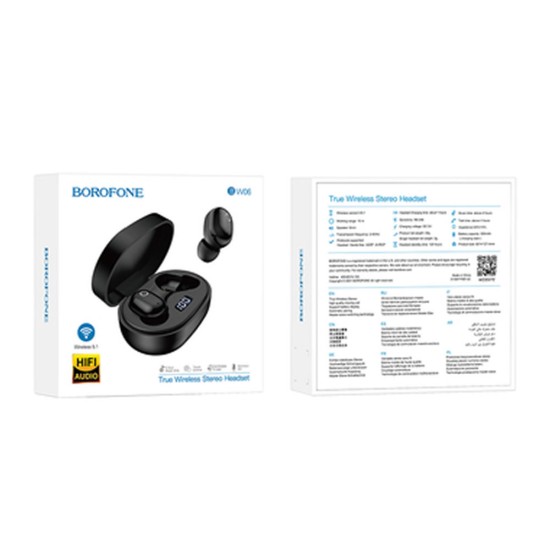 Earbuds Borofone Bw06 Preto Bluetooth Tws