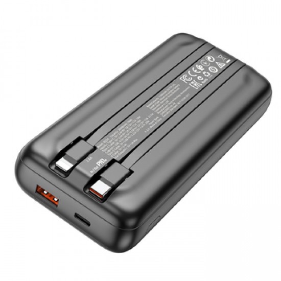 Borofone BJ22A Black 20000mAh Dual Port USB And Type-C Power Bank
