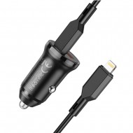 Borofone Bz18a Car Charger Black 20W 3.0A 5V USB And Type C