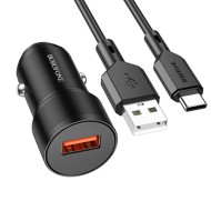 Borofone Bz19a Car Charger Black 18W 3.0A 5V USB And Type C