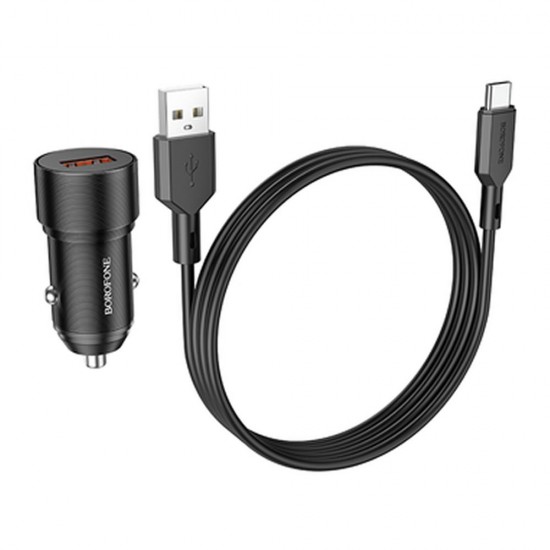 Carregador De Isqueiro Borofone Bz19a Preto Usb To Type-C 18w