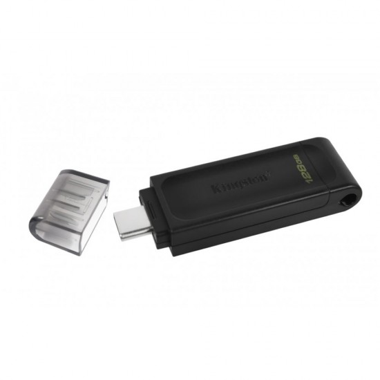 Pendrive Kingston Datatraveler 70 128gb Preto Usb 3.2 Type-C