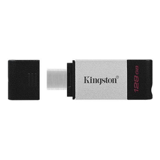 Kingston 128GB Silver 200MB/s USB 3.2 Type-c DataTraveler 80 Pendrive