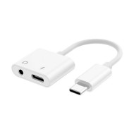 USB-C To Headphone Jack Adapter New Science Y-05 White 3.5mm And Type-C