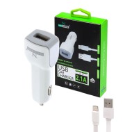 New Science REF:6695 White 2.1A USB For Iphone Cigarette Lighter Charger