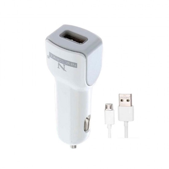 Carregador De Isqueiro New Science Ref:6756 Branco Micro Usb 2.1a