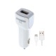 New Science REF:6756 White Micro USB 2.1A Cigarette Lighter Charger