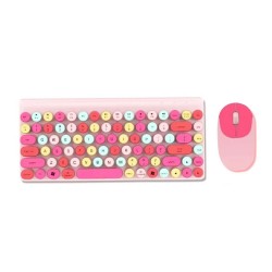 Teclado Inalámbrico Con Ratón New Science QW02 Rosa