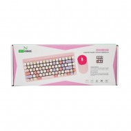 Teclado Com Rato New Science Qw02 Rosa Wireless