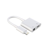 Lightning To Headphone Jack Adapter New Science Ref:0396 White 3.5mm And Lightning