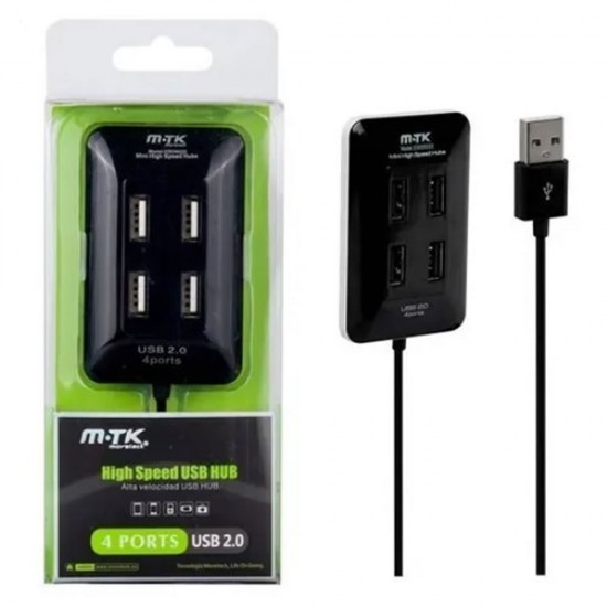 Usb 2.0 Hub Mtk K3276 Preto 4 Ports De Alta Velocidade